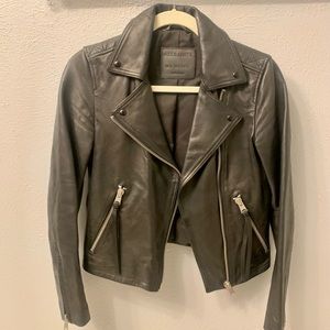 AllSaints Dalby Leather Jacket - Black Size 4